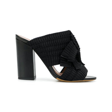 pleated grosgrain sandals