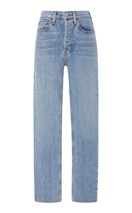 Cropped High-Rise Straight-Leg Jeans展示图