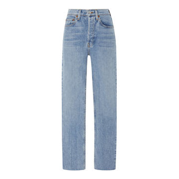 Cropped High-Rise Straight-Leg Jeans