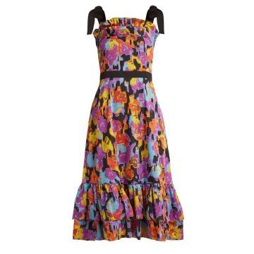 Kara floral fil-coupé dress
