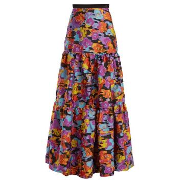 Bridge floral fil-coupé skirt