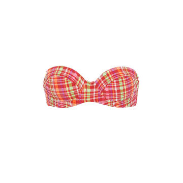 Strapless Plaid Bikini Top