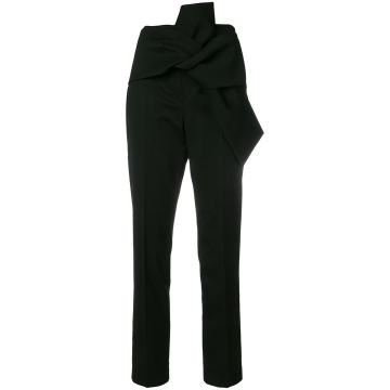 tie front cropped trousers