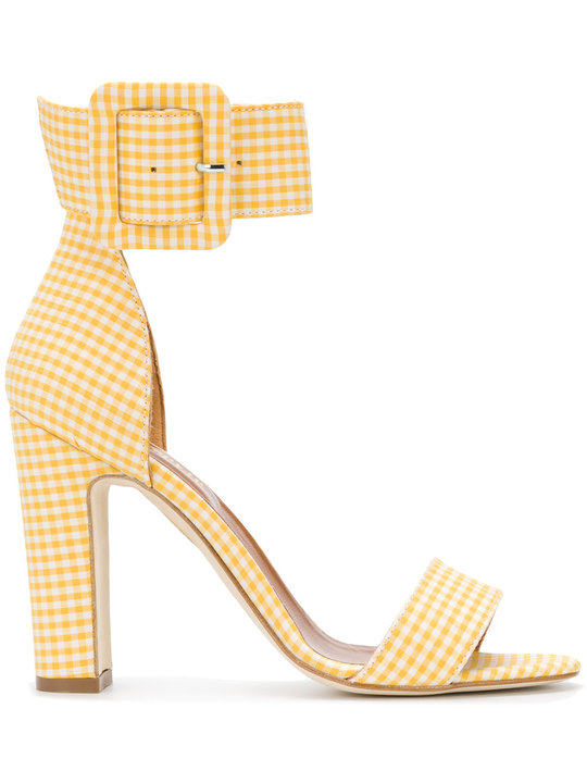 gingham print buckled sandals展示图