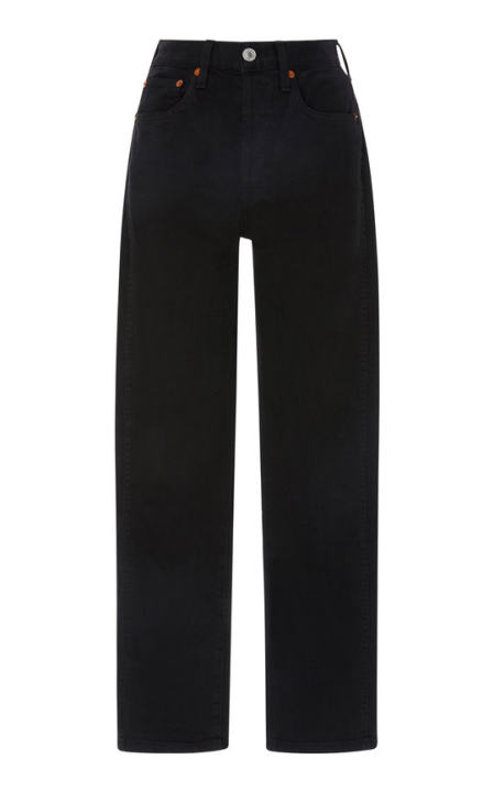 Cropped High-Rise Straight-Leg Jeans展示图
