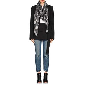 Tour Date Oversized Silk-Wool Jacquard Scarf