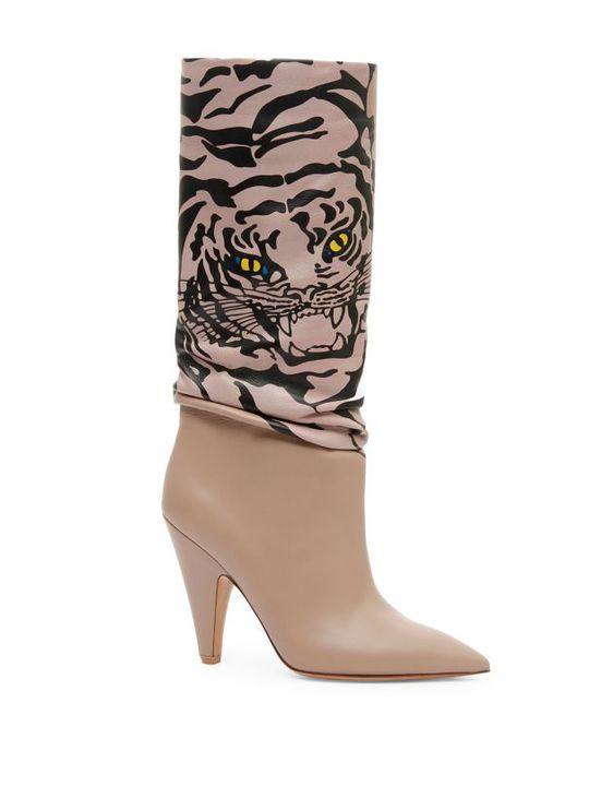 Leather Tiger Mid-Calf Boots展示图