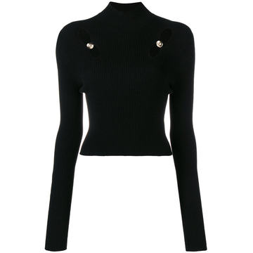 cutout raglan sleeve turtleneck