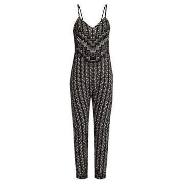 Rugs-jacquard V-neck performance jumpsuit