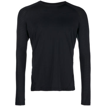 crew neck fitted long sleeved top