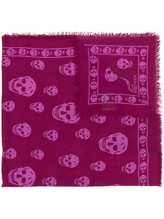 skull print scarf展示图