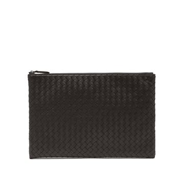 Intrecciato leather pouch