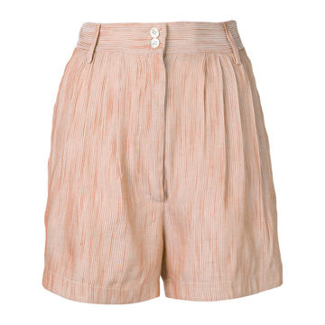 striped linen shorts