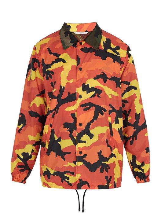 Camouflage-print windbreaker jacket展示图