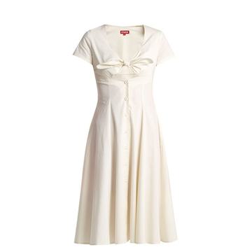 Alice knotted front cotton-poplin dress