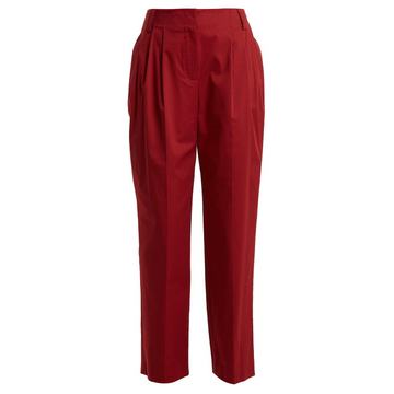 Pleated stretch-cotton trousers