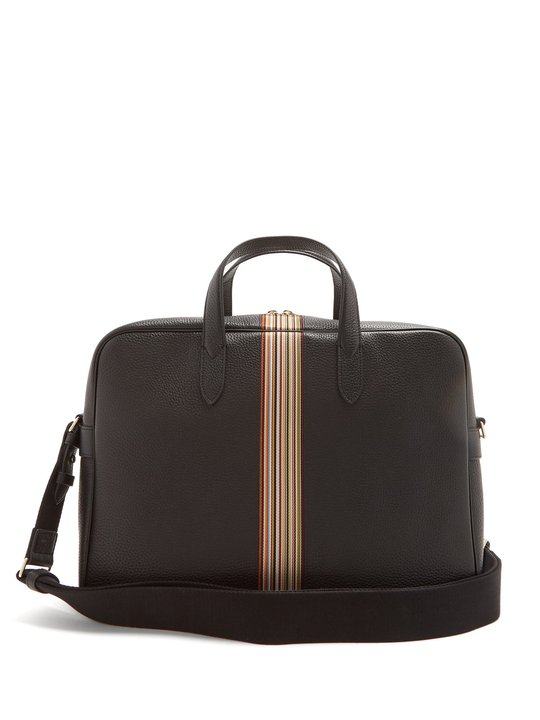 Signature stripe leather briefcase展示图