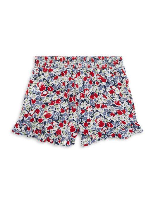 Toddler's, Little Girl's &amp; Girl's Floral Ruffled Shorts展示图